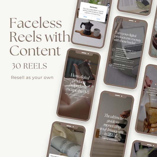 faceless digital marketing reels master resell rights instagram
